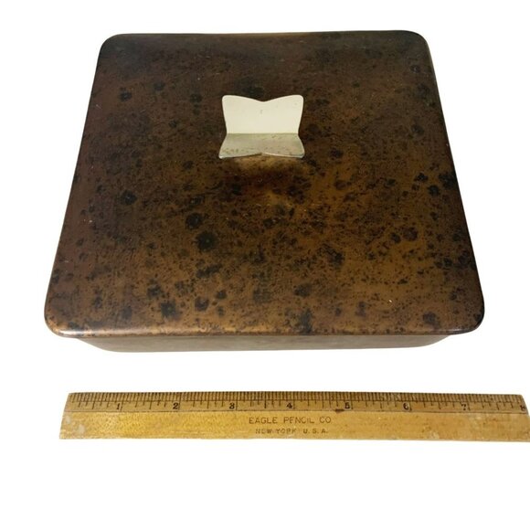 Vintage MCM Royal Haeger Lidded Square Pottery Dish - Picture 5 of 8